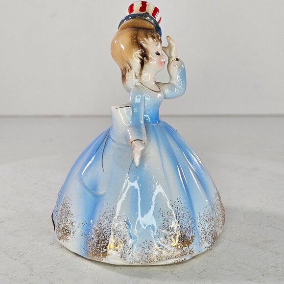 Vintage Josef Originals July 4th Liberty Bell Patriotic Belle Girl Wearing Hat - Picture 3 of 11